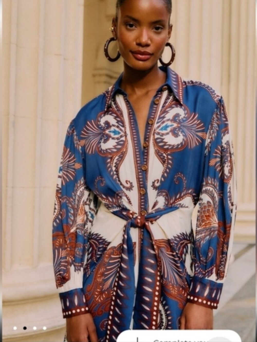 FARM Rio Blue Arjabesque Mididress - Picture 4 of 5